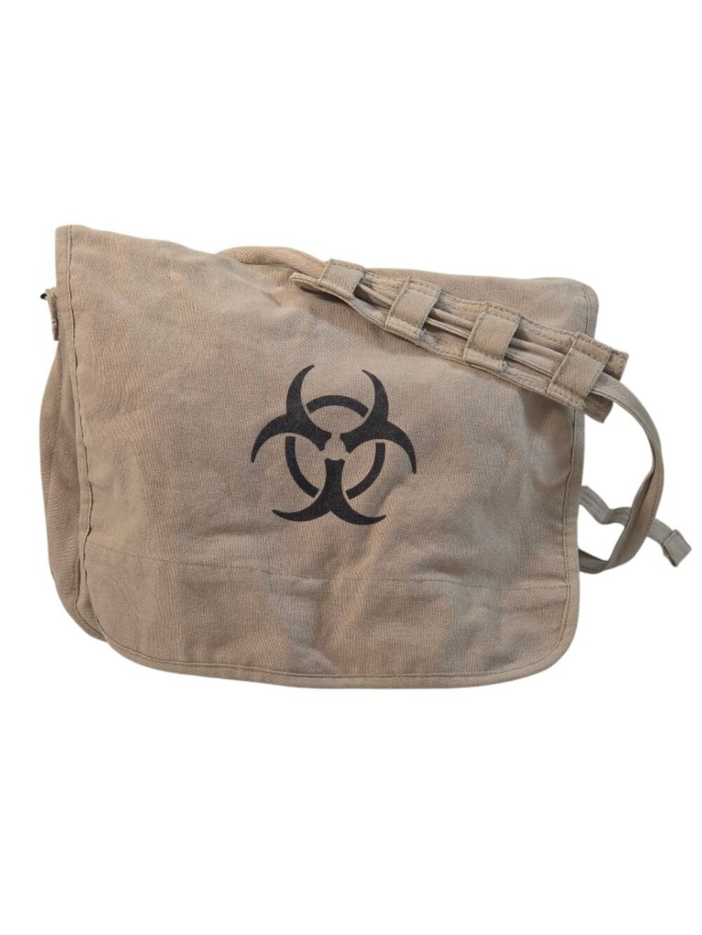 Heavy Duty Biohazard Canvas Messenger Bag Khaki Tactical Crossbody Shell Loops